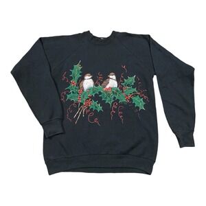 Vintage 90's Woman's Birds Sweatshirt ‎ Pullover Painting Size XL Made In USA
